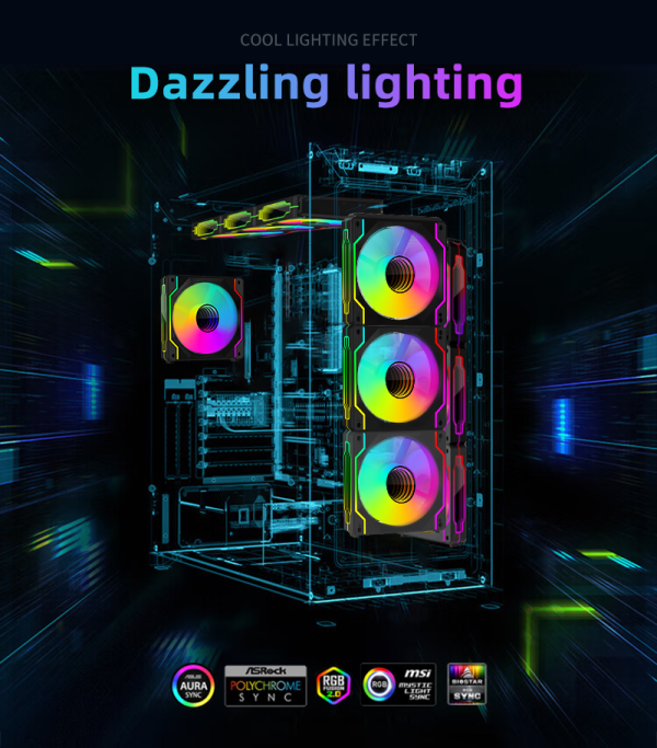 فن کیس لاوینگ کول مدل LC-D120 5V ARGB بسته یک عددی - Image 3