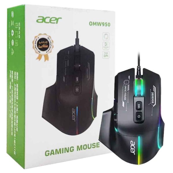 ماوس سیم دار سایلنت گیمینگ ایسر مدل ACER OMW950 - Image 2