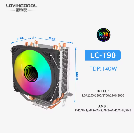خنک کننده پردازنده لاوینگ کول LOVINGCOOL LC-T90 ARGB CPU Air Cooler