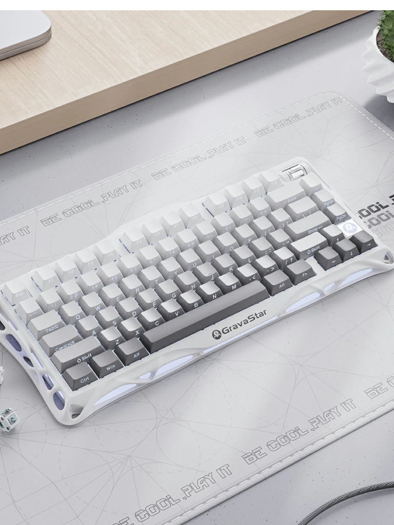 کیبورد گیمینگ برند gravastar مدل Mercury K1 – Gradient White