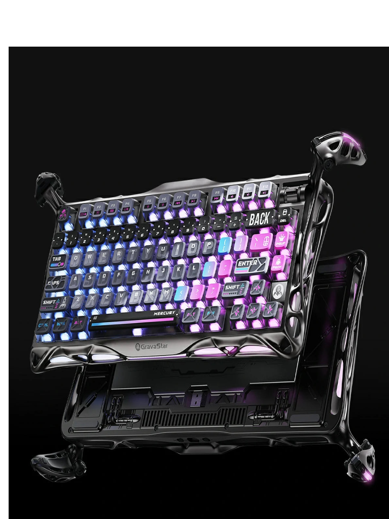 کیبورد گیمینگ GravaStar گراوا استار مدل Mercury K1 Pro Cyberpunk