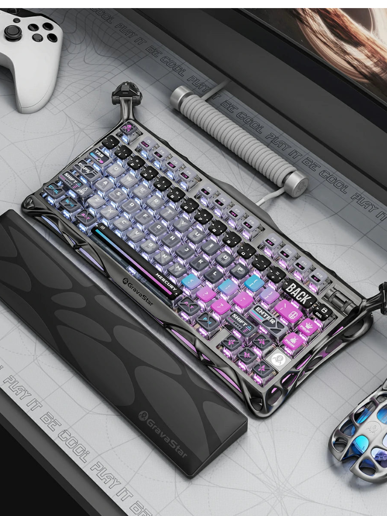 کیبورد گیمینگ GravaStar گراوا استار مدل Mercury K1 Pro Cyberpunk
